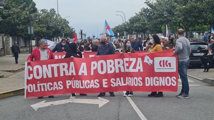 La movilización organizada por la CIG en Vilagarcía.