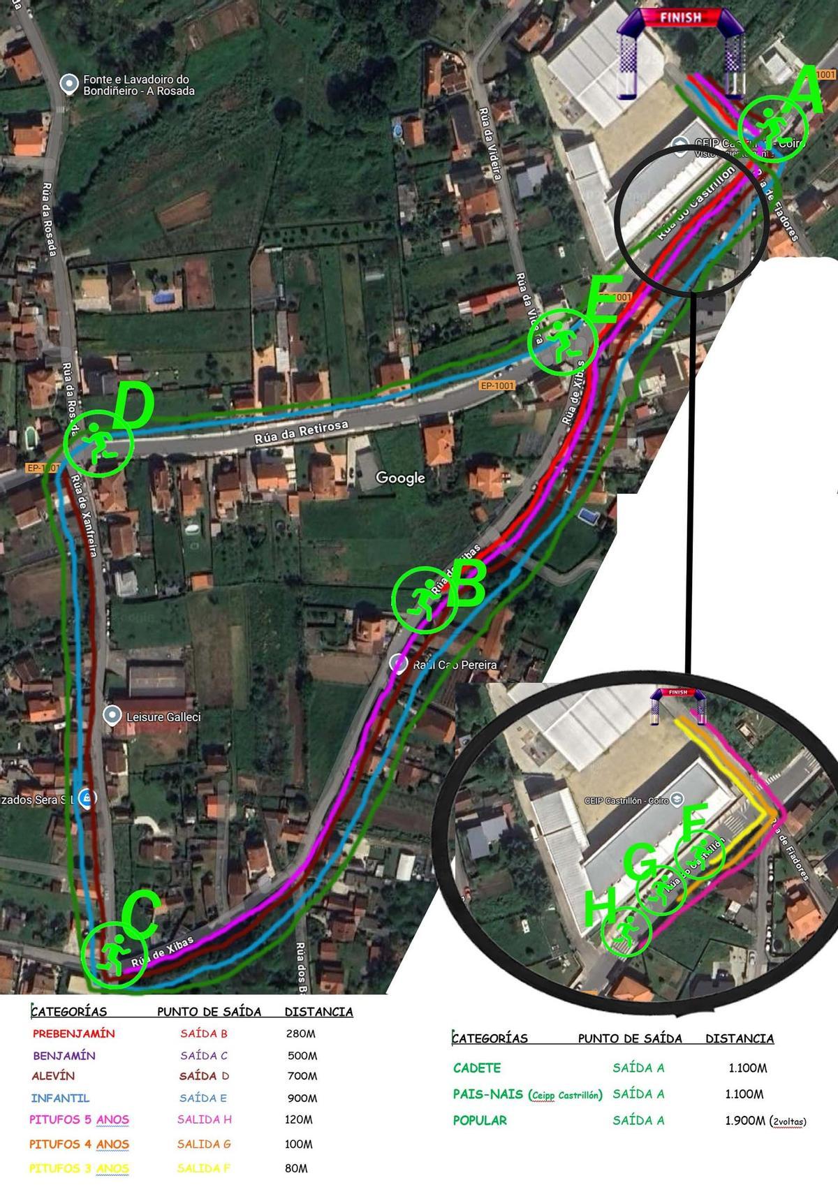 Trazado del recorrido del cross de Castrillón.