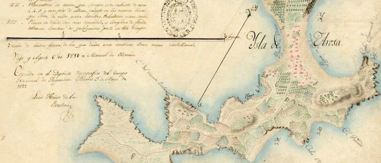 Mapa da Illa elaborado por Manuel Otermín en 1811. // Chema Leal