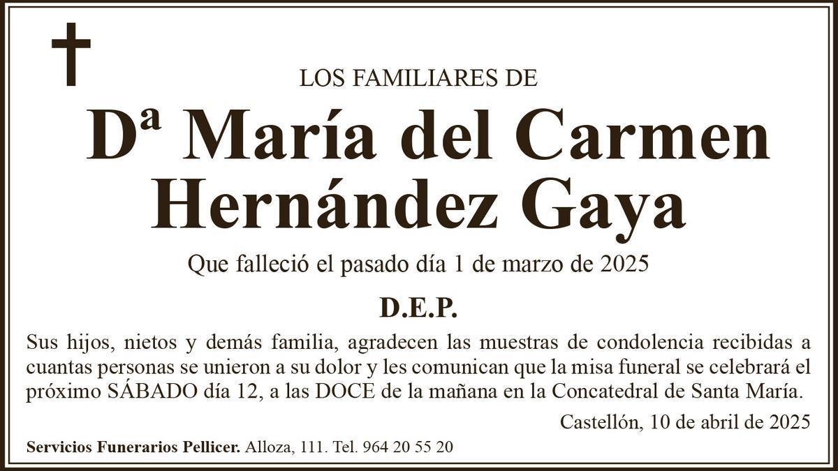 Dª María del Camen Hernández Gaya