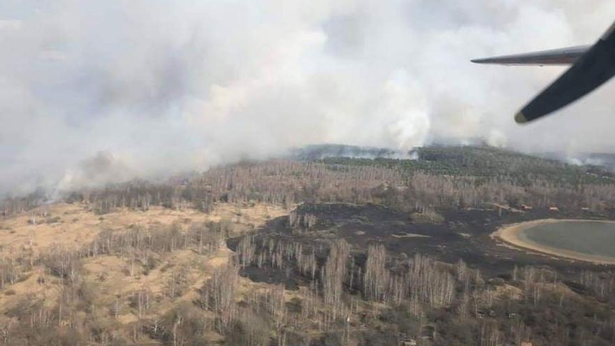 Incendio forestal de 2020 en los alrededores de la central nuclear de Chernóbil.
