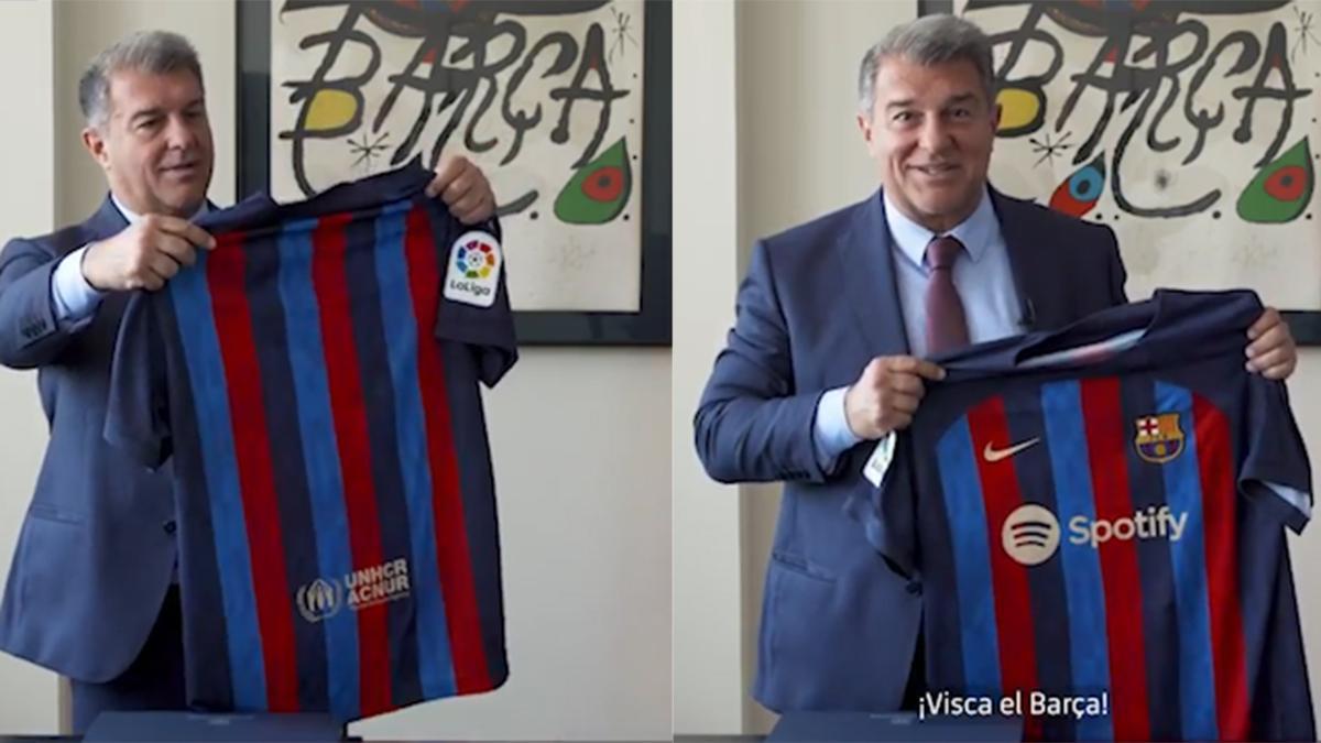 Laporta explica el porqué del diseño de la nueva camiseta del Barça