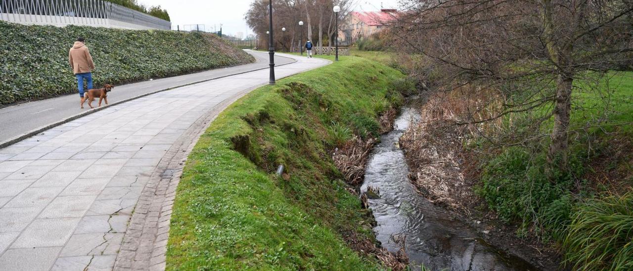 Un tramo del río Bolaños a su paso por el polígono de Sabón.   | // CARLOS PARDELLAS