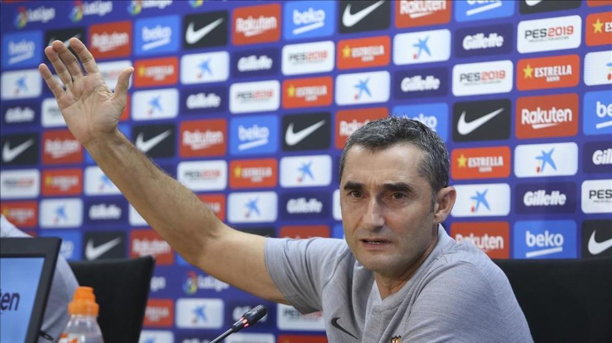 Valverde, en la rueda de prensa previa al partido ante el Girona