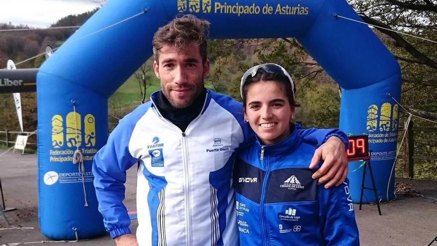 Adrián García y Lucía Vergara, tras la prueba.