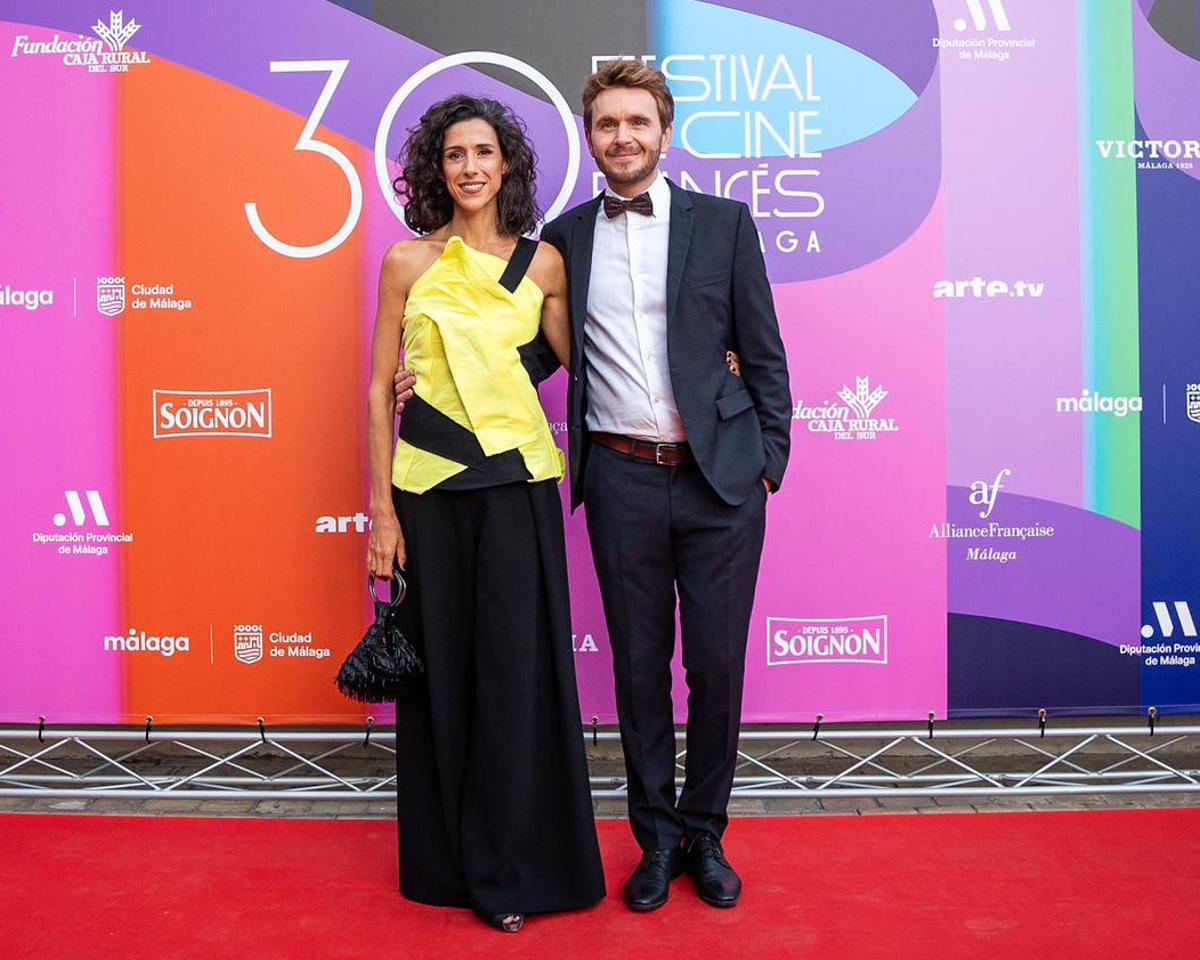 Mafalda con su marido en el festival de cine francés de Málaga que éste organiza