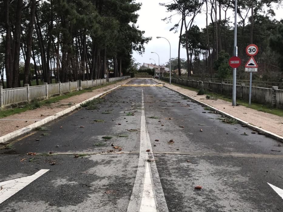 Los efectos del temporal Kurt en Arousa