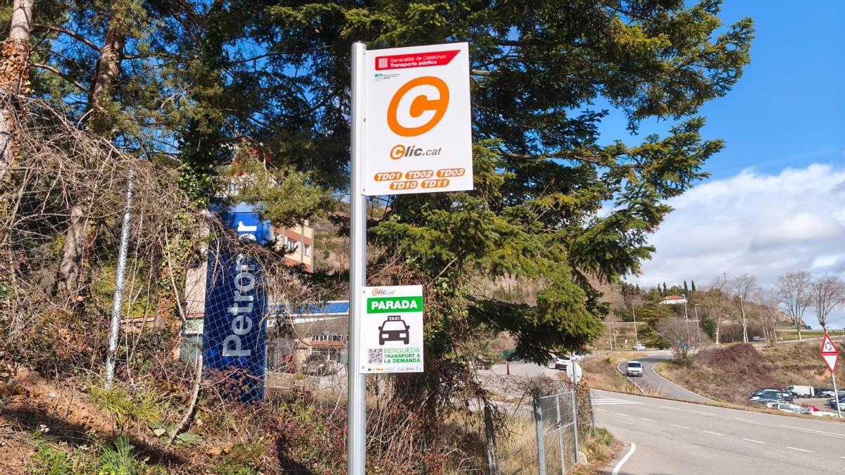 La nova senyalització del Transport a la Demanda a l'Hospital de Berga