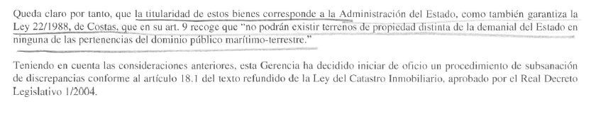 Párrafo sobre la titularidad de la carta del catastro a los comuneros