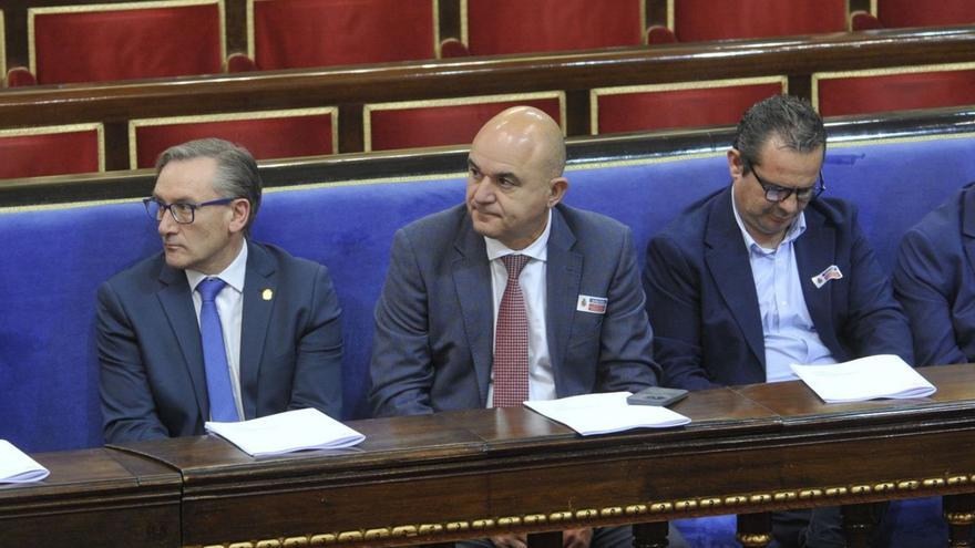 Vicent Marí, en el centro de la imagen, ayer en el Senado. | D.I.