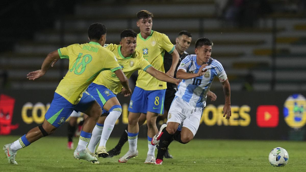Claudio Echeverri, en el partido ante Brasil