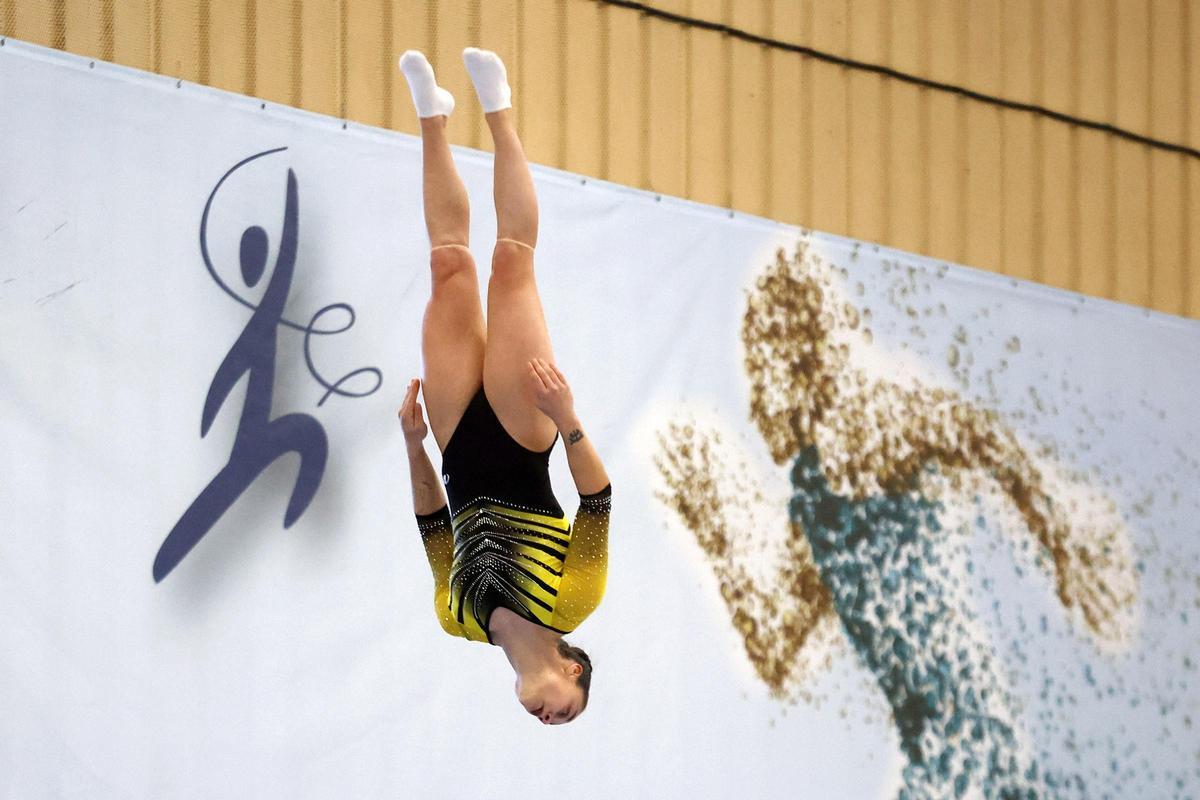 Melania, durante una competición en Pontevedra.