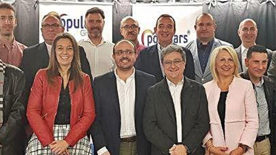 Els candidats gironins del PP a les eleccions municipals, ahir.