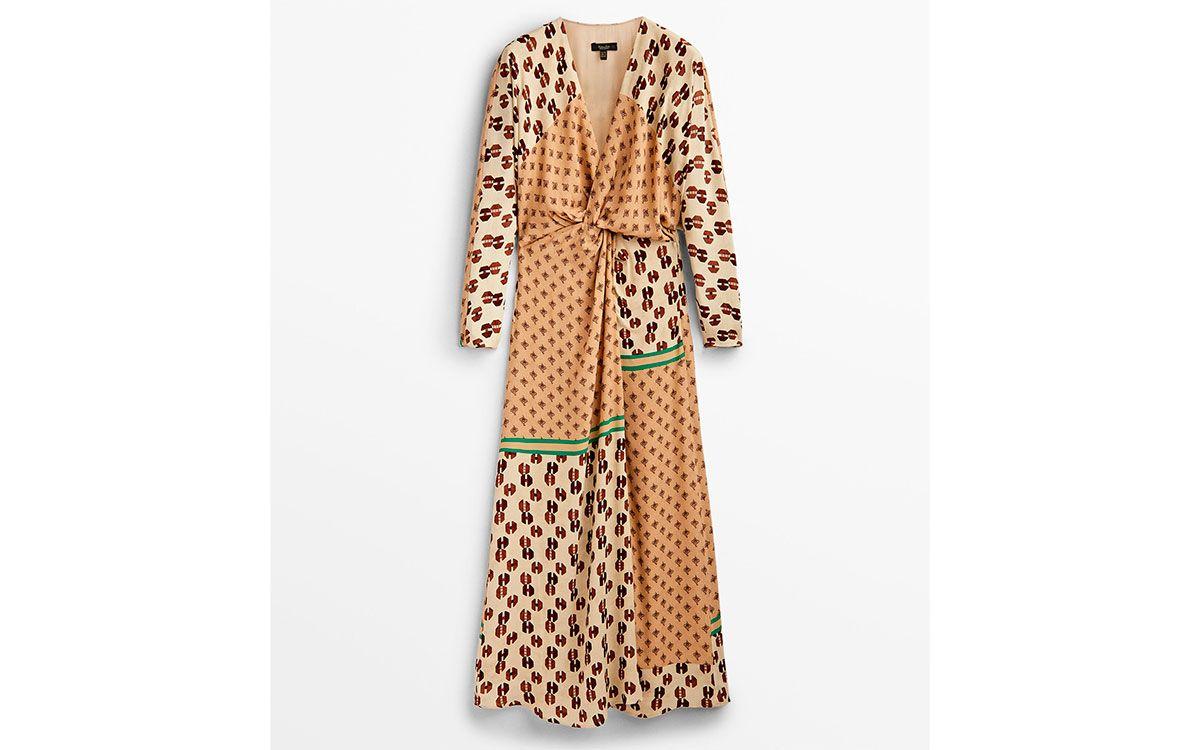 Vestido largo estampado, de Massimo Dutti, 129 euros.