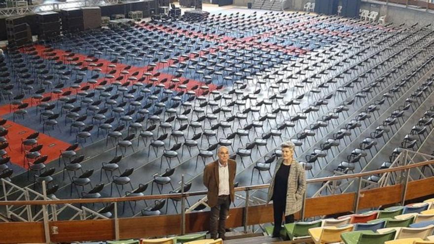 Jorquera y Queixas, en el Coliseum de A Coruña, donde se celebrará la Asamblea del BNG.