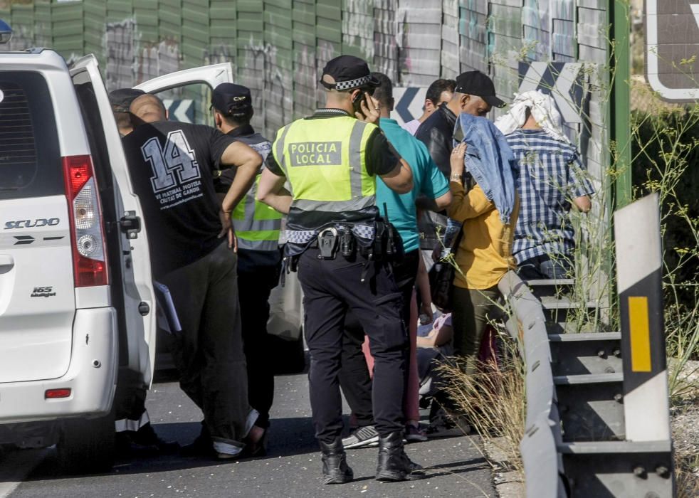 Incendio de un autobús con pasajeros en Elche