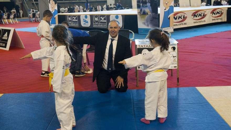 Dos judokas, durante el Trofeo Miguelito de 2019.