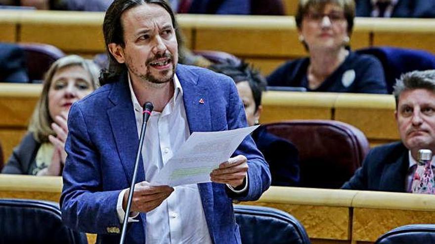 Iglesias en una intervenció al Senat