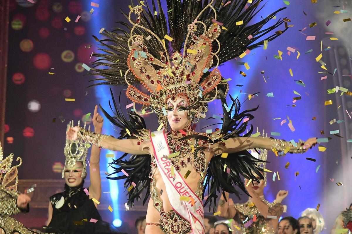 La Tullida, ganadora de la Gala Drag Queen del Carnaval canario en 2018.