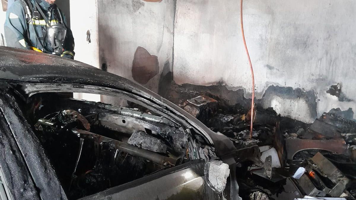 Incendio en un garaje de una vivienda de Borriol