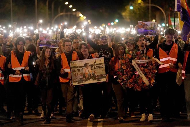 La marcha en recuerdo de Maricarmen en Madrid, en imágenes