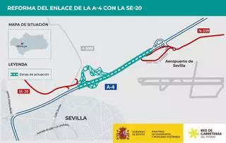 Adjudicadas las obras del nuevo enlace entre la A-4 y la ronda SE-20