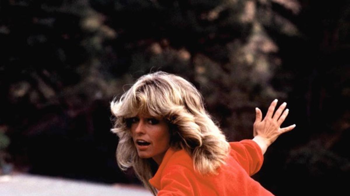 Farrah Fawcett en el set de rodaje de 'Los Ángeles de Charlie'