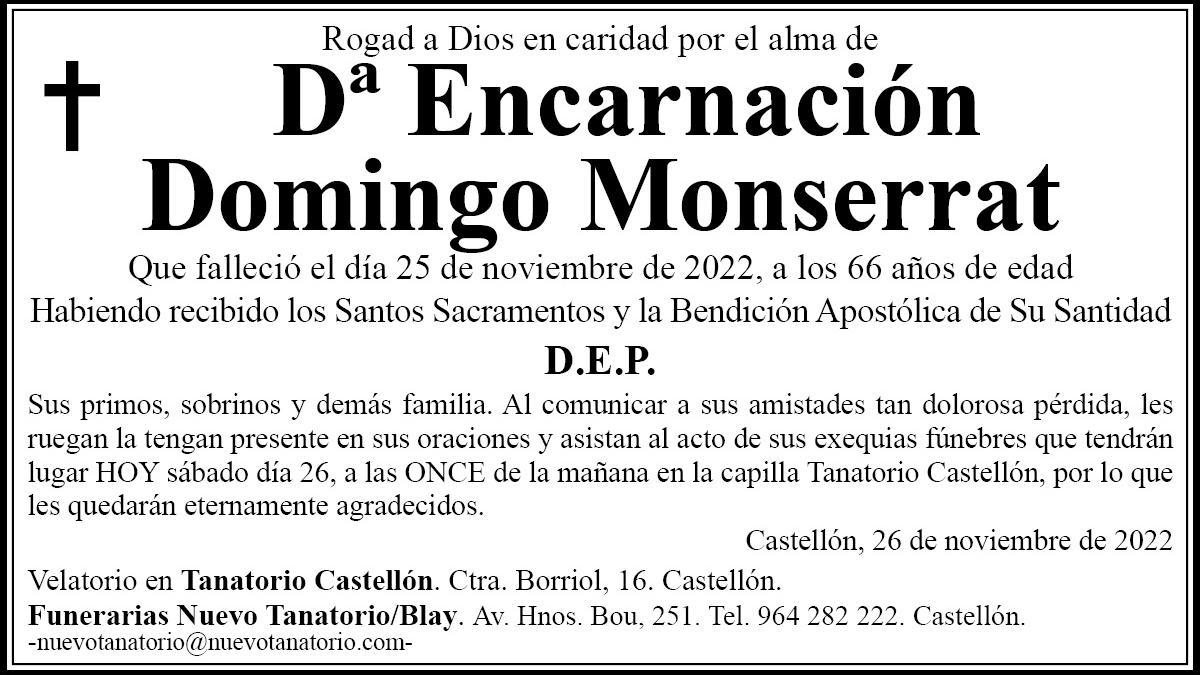 Dª Encarnación Domingo Monserrat