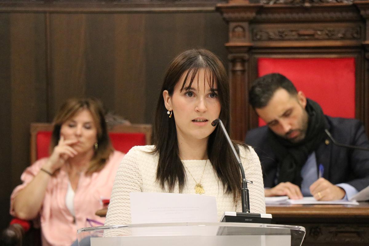 La concejala durante la presentación.