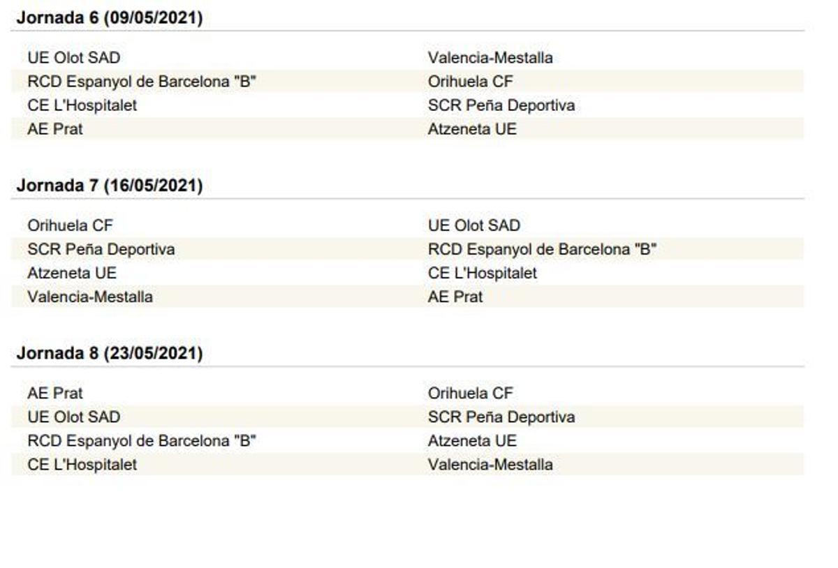 El calendario del VCF Mestalla para evitar el descenso a quinta categoría