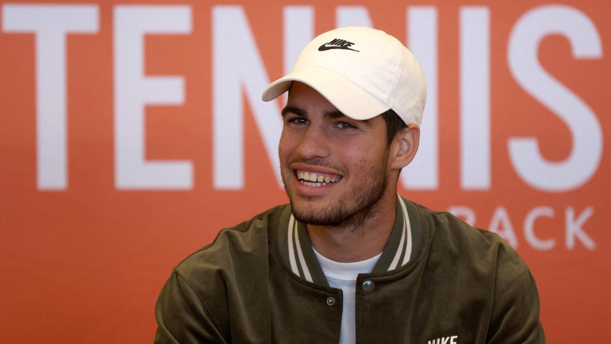 Alcaraz, durante la rueda de prensa previa al Masters 1.000 de Miami