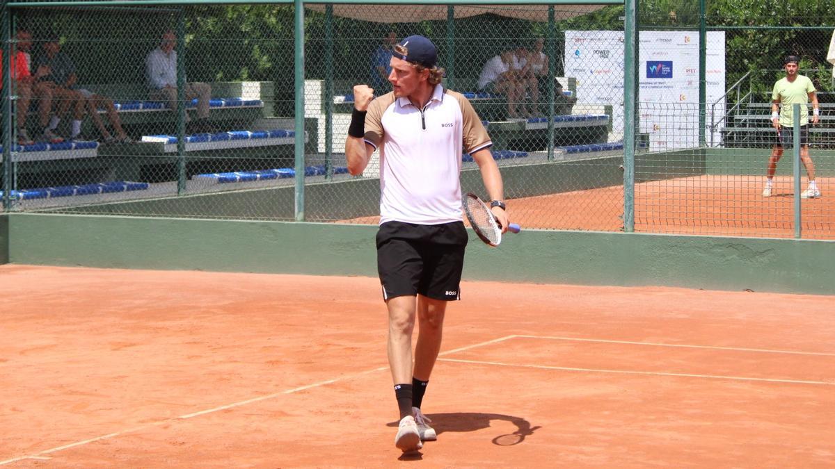 Berrettini celebra un punto.