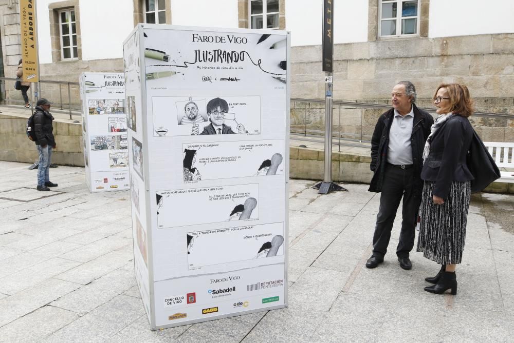 El público disfruta de la exposición de humorismo gráfico de FARO