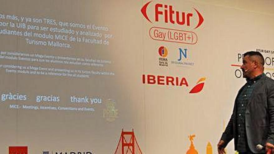 Antonio Balibrea, durante la presentación en Fitur del Ibiza Gay Pride.