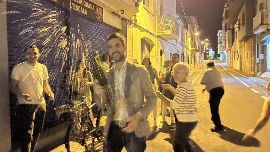 Josep Bofill celebrant la victòria electoral la nit del 28M.  BASILI GIRONÈS