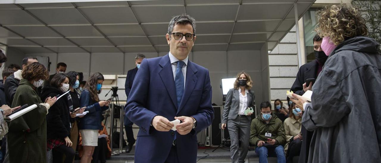 El ministro de la Presidencia, Félix Bolaños, en una reciente comparecencia ante los medios. | | JESUS HELLÍN/EUROPA PRESS