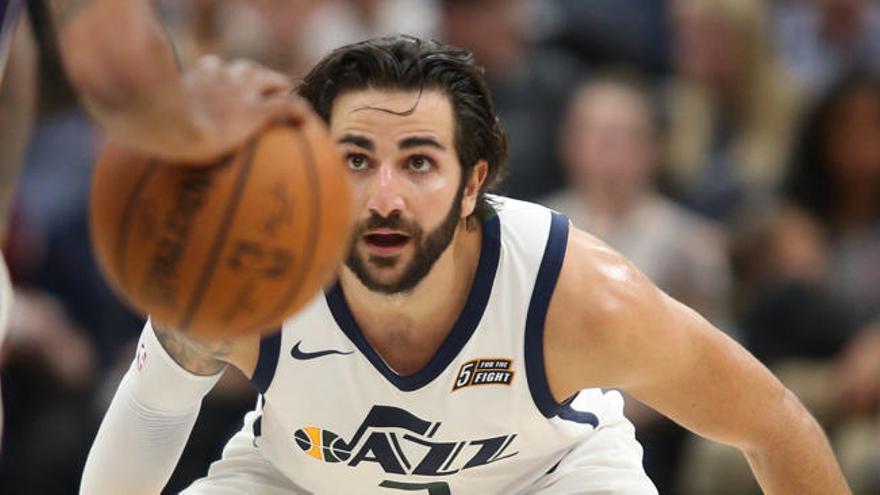 Ricky Rubio, durante un choque reciente con Utah.