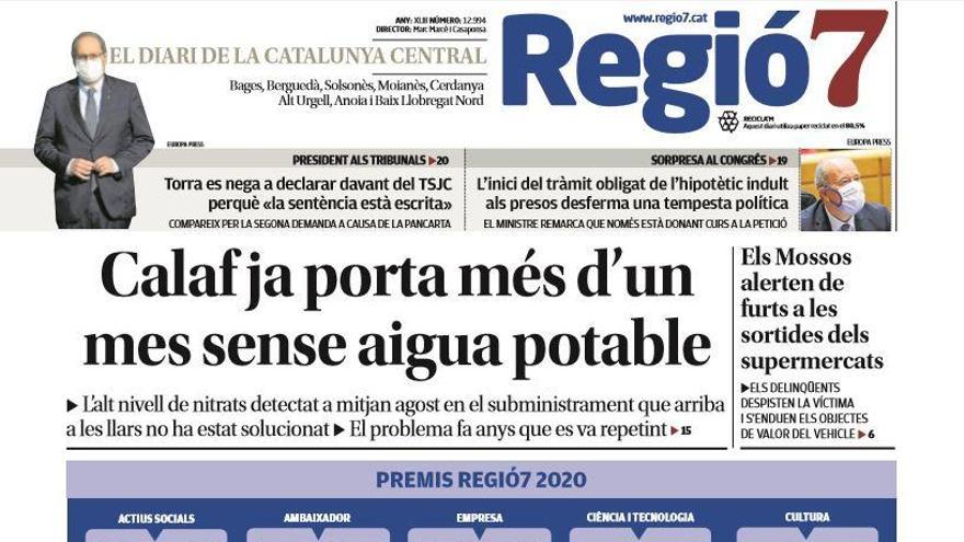 La portada de Regió7 d&#039;aquest dijous, 24 de setembre