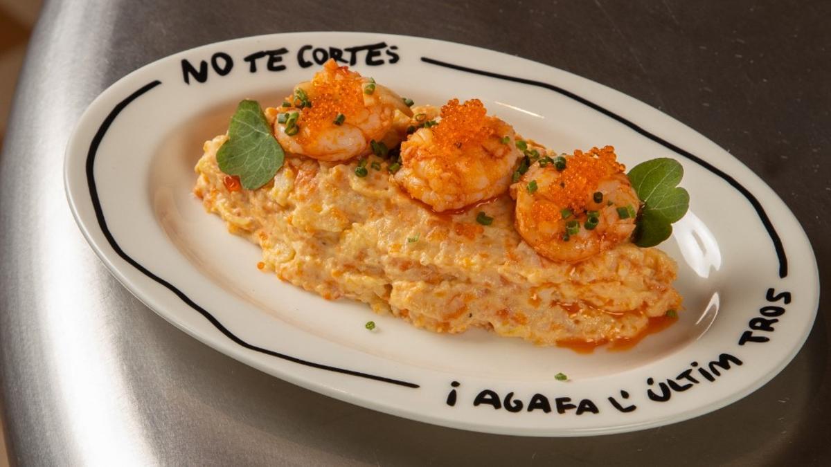 La ensaladilla rusa de gambas al pil-pil de Malparit. La ensaladilla rusa de gambas al pil-pil de Malparit.
