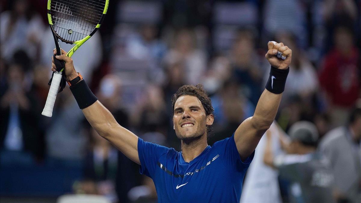 jcarmengol40532090 rafael nadal of spain celebrates winning his match during hi171014163133