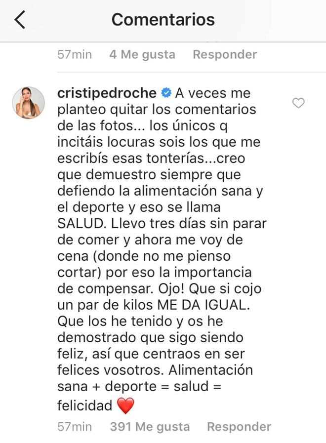 Mensaje de Cristina Pedroche a todos los que le critican