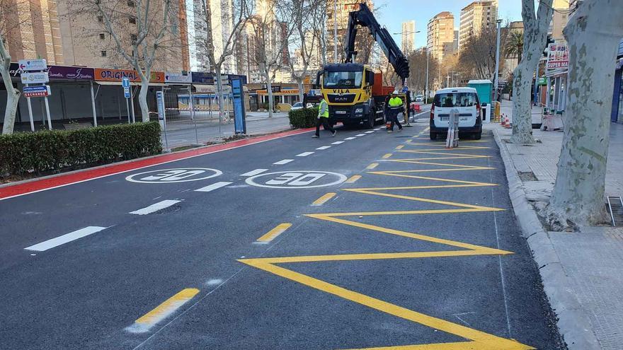 Benidorm reabre el tramo de Mediterráneo cerrado al tráfico tras terminar las obras de la estación de bombeo