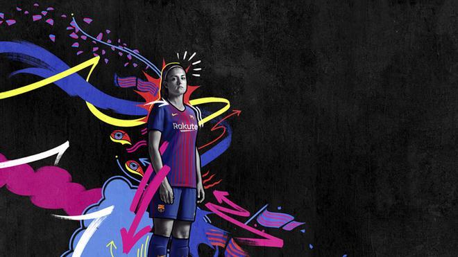 Alexia, luciendo la equipación del Barça femenino la temporada 2017-18