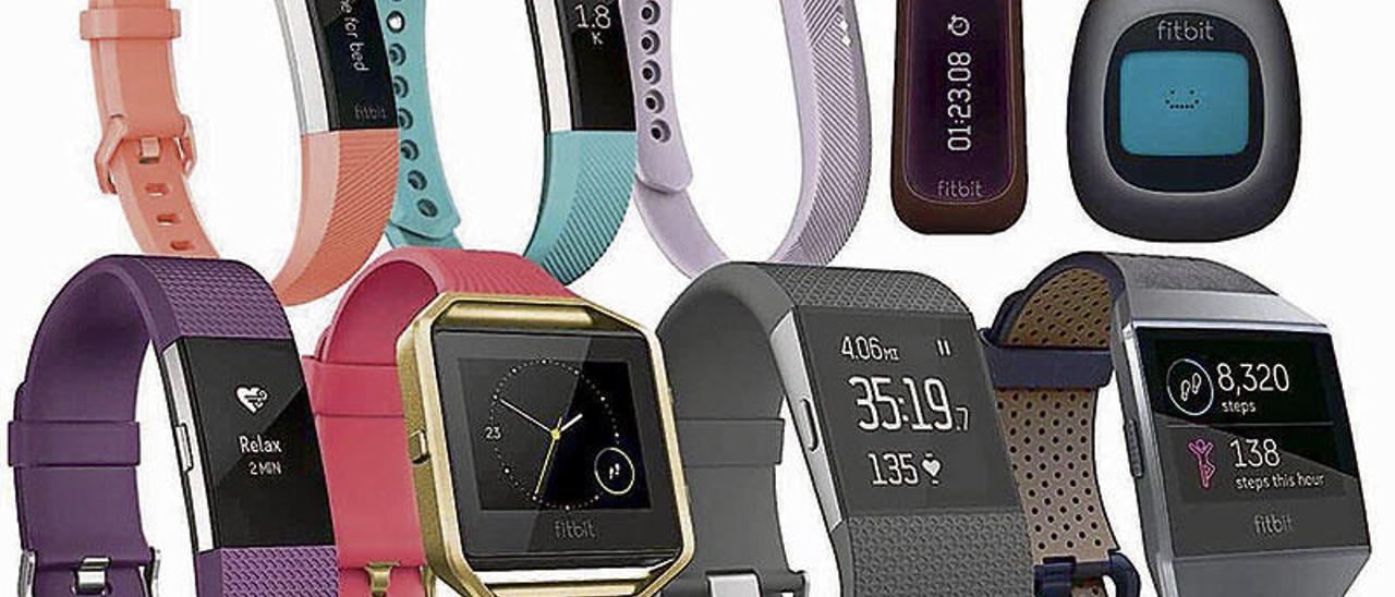 Modelos de la marca Fitbit.