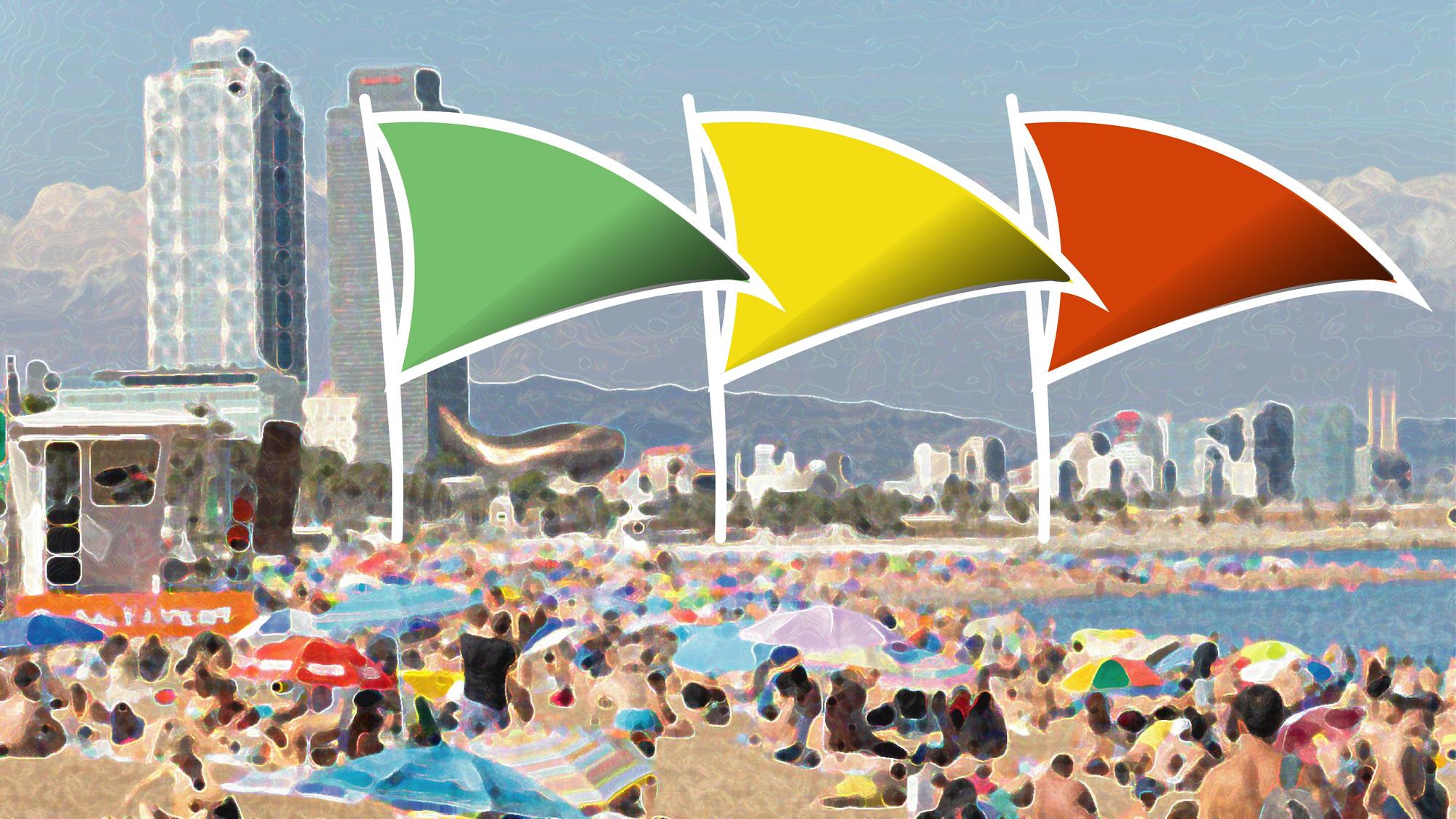Banderas estado de las playas barcelona
