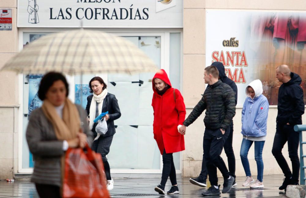 Lluvia y viento en Málaga