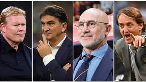 Koeman, Dalic, De la Fuente y Mancini, seleccionadores de Países Bajos, Croacia, España e Italia, respectivamente. 