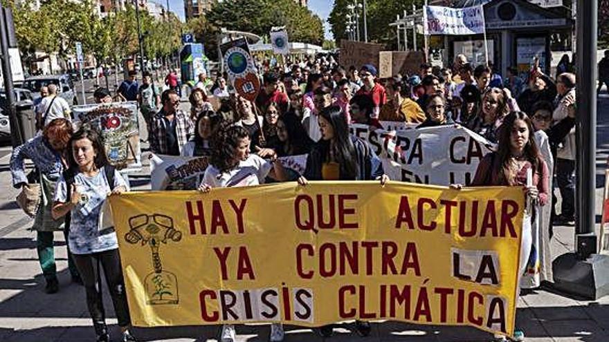 Imagen de una manifestación por la emergencia climática en Zamora.