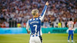 Barrenetxea celebra su gol en la final de la Copa del Rey
