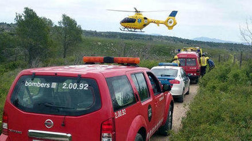 Un ciclista de 23 anys, ferit greu mentre circulava per un corriol de Llers